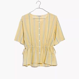 Madewell Drawstring-Waist Shirt in Atlantic Stripe